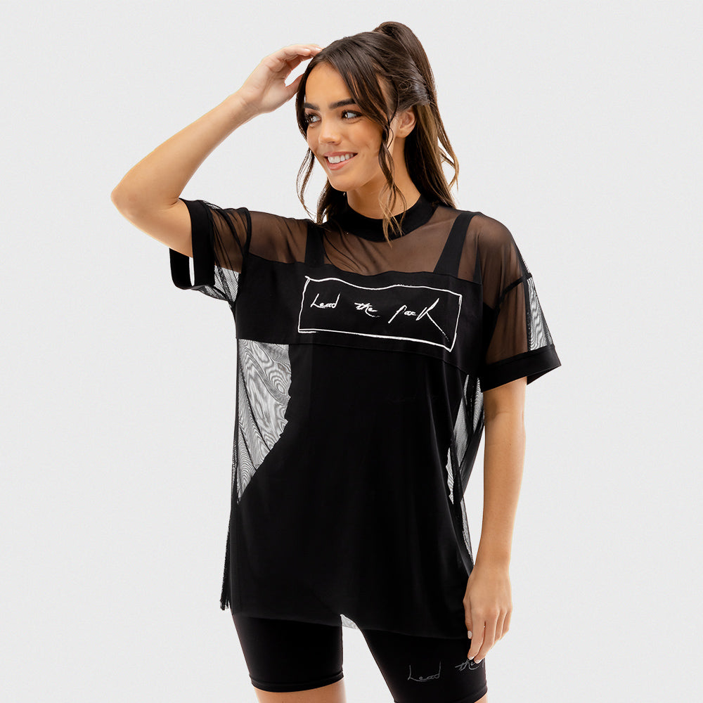 VIBE MESH TEE - BLACK